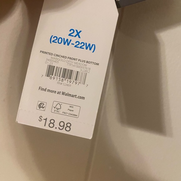 NWT Time and Tru woman’s plus 2x (20w-22w) floral mid rise bikini bottoms - Picture 5 of 9